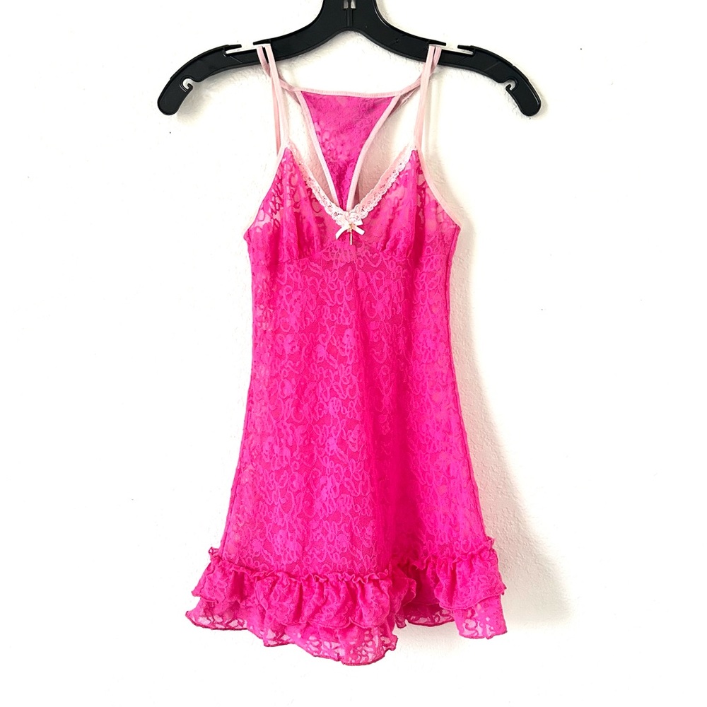 Victorias Secret Babydoll Lace Chemise Dress Set